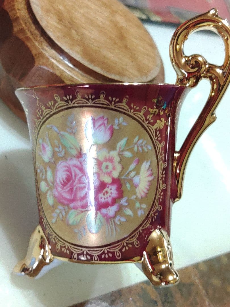 大橋陶器　デミカップ　カップ＆ソーサー　箱付き　926エンヂ　かわいい昭和レトロ