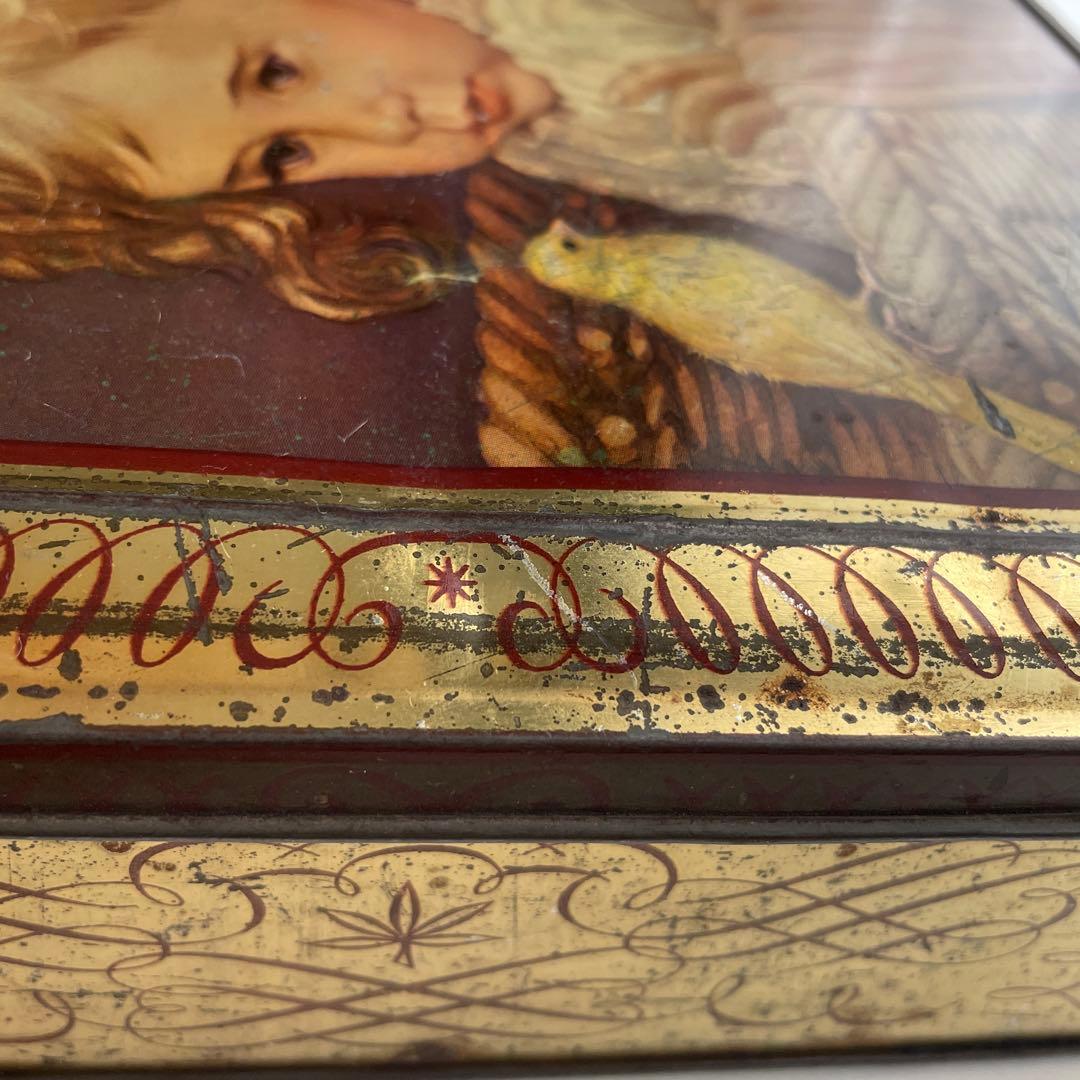 フランス アンティーク ビスケット缶 ブリキ缶 tin缶 ティン缶