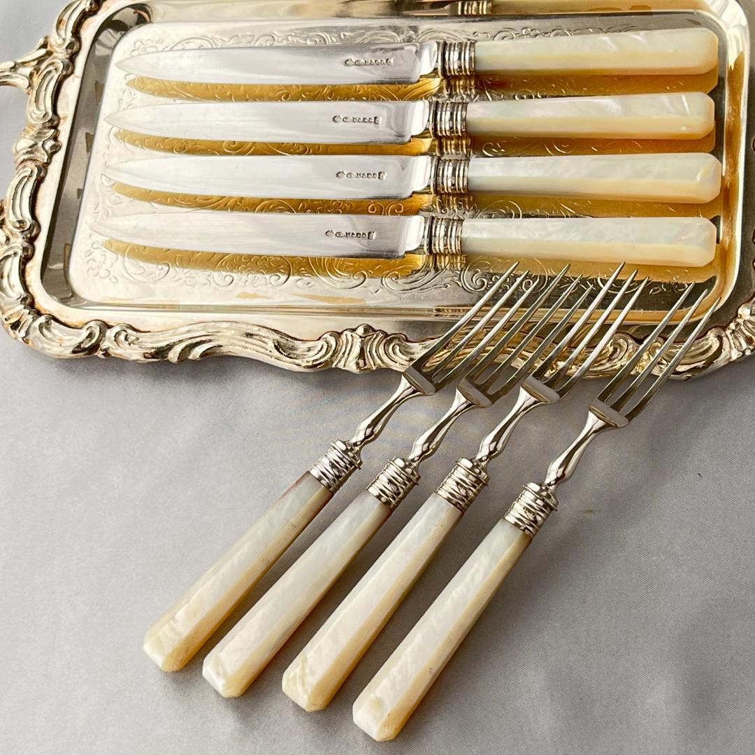 【William Yates 】【純銀継手 / 白蝶貝】アールデコ パストリー