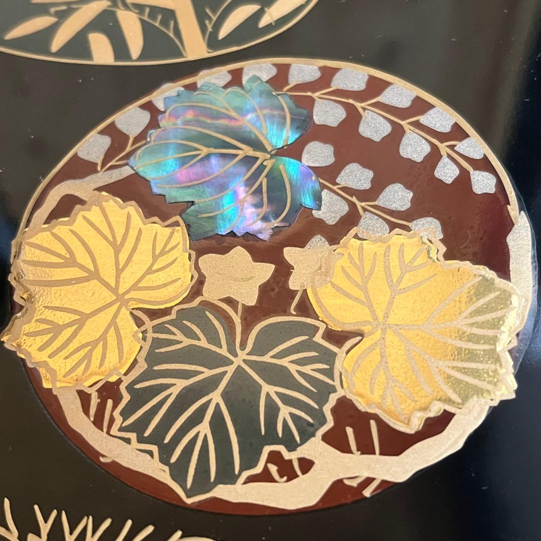 重箱 最高級 四段 重台 金盛 高蒔絵 螺鈿 梨子地 漆共箱 正月 おせち