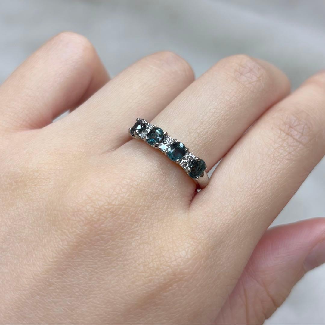 天然非加熱アレキサンドライト ダイヤモンド エタニティ 計1.061ct