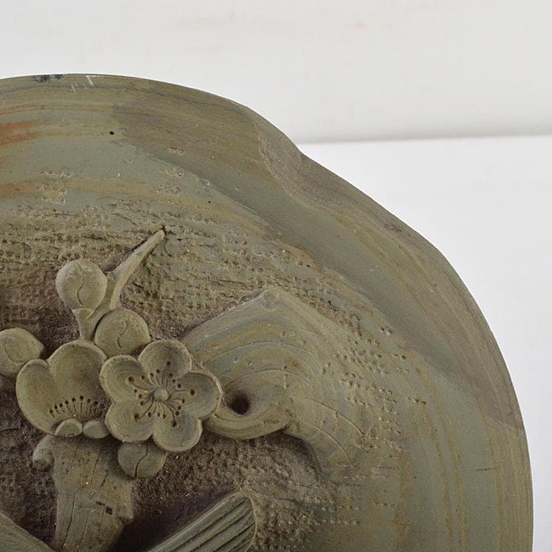 中国 書道具 滑原端渓石 玉泉作 梅木に鳥刻 緑端渓硯 C R6094 - メルカリ