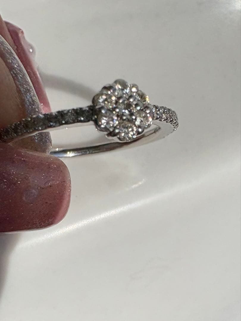 プラチナ900✨ダイヤフラワーモチーフ/エタニティリング❣️