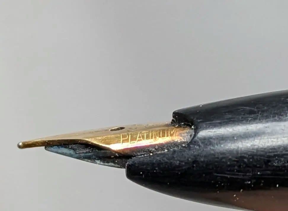 現状品ジャンク品 プラチナ 14K 14金 万年筆 デスクペン 分割式 黒