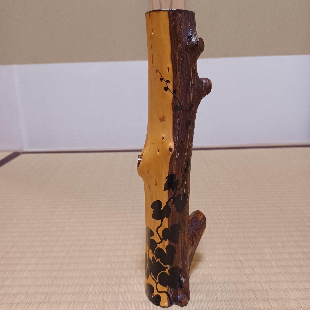 銀金具 蔦漆絵 掛花入 銀落とし 桐箱有 茶道具 漆芸