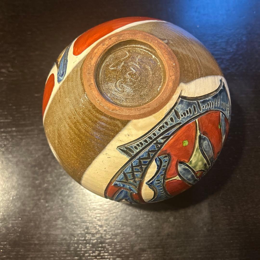 壺屋焼 赤絵魚紋壺 伝統工芸 花瓶 沖縄 やちむん 陶芸 壺 - メルカリ