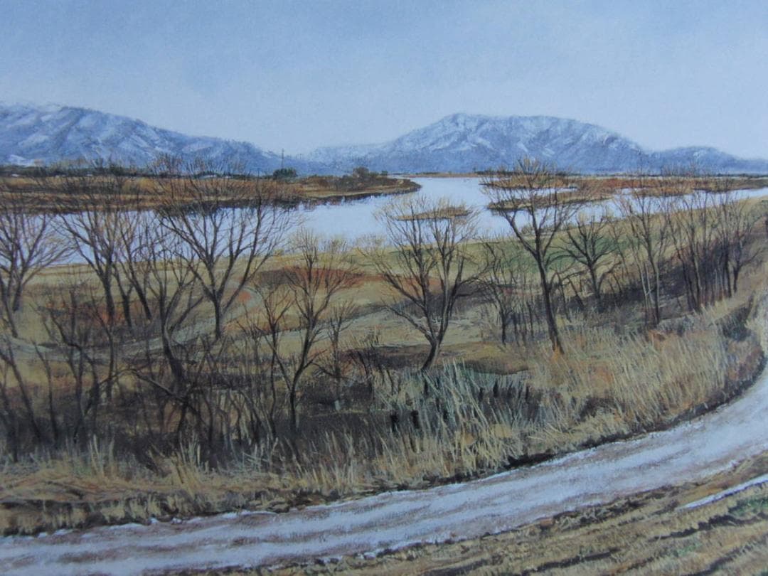 小林晋一、【萠芽】、希少な額装用画集より、新品額装付、状態良好