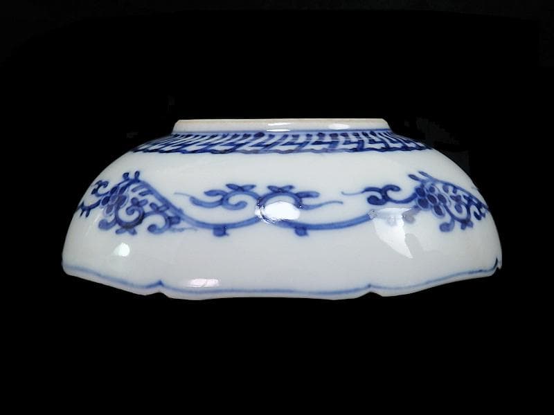 大聖寺伊万里　花に唐獅子　丸紋に金唐草の図　膾皿　５客　B225 AS-CGc