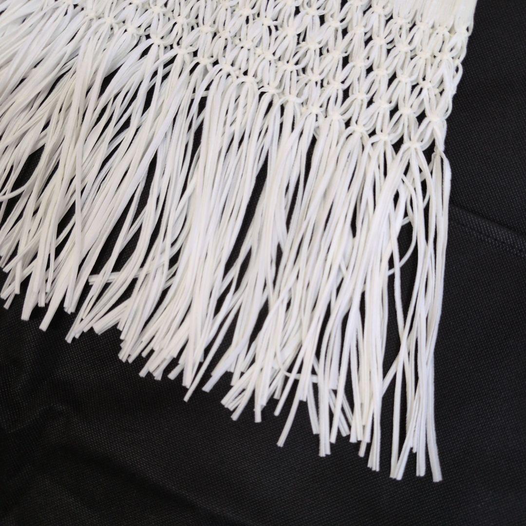 美品✨️プリーツプリーズイッセイミヤケ フリンジ裾編みタンクトップ ノースリーブ