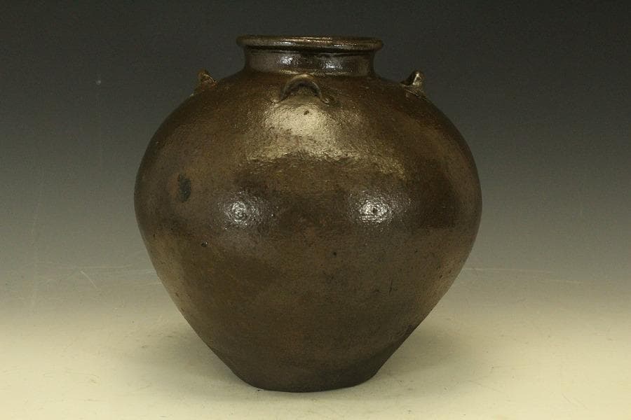 六古窯 常滑 四耳壷 茶壷 茶道具 高25cm(LC644)