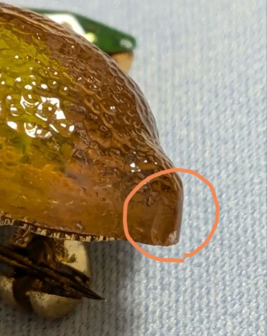 訳あり】AUSTRIA製 フルーツガラス レモン ブローチ ヴィンテージ