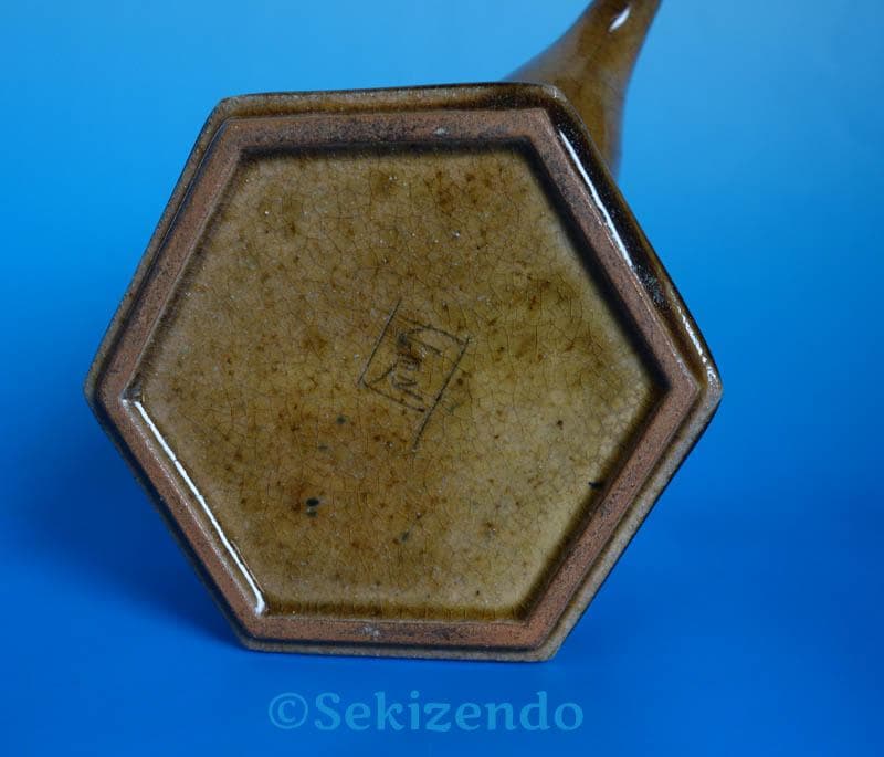 京焼 清水焼 六角 象嵌 草花文 水注 ティーポット 宝瓶 550ml 2545