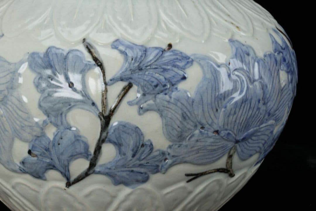 韓国人間文化財 安東五 作 樊川窯 李朝 高麗 古陶磁器 壺