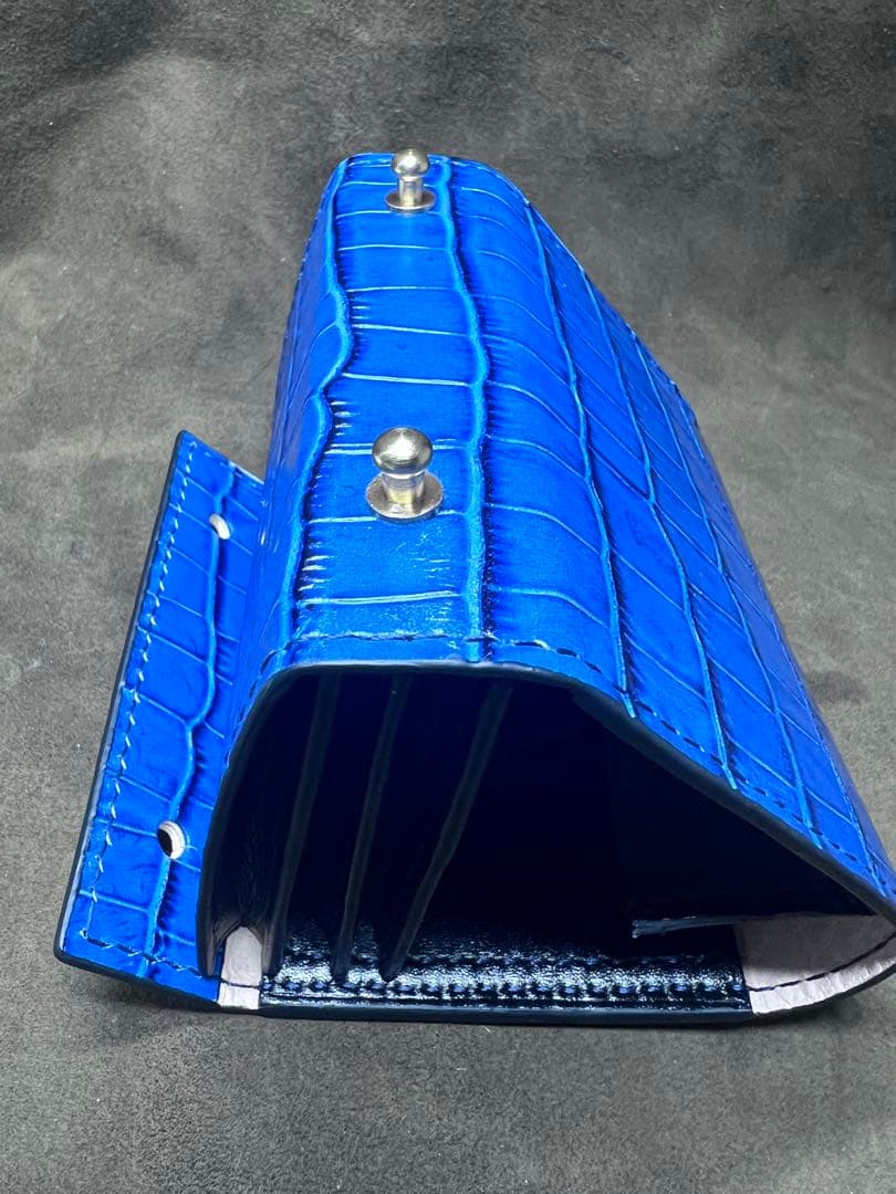 エムピウ ミッレフォッリエ　同型　本革財布　クロコダイル型押しレザー