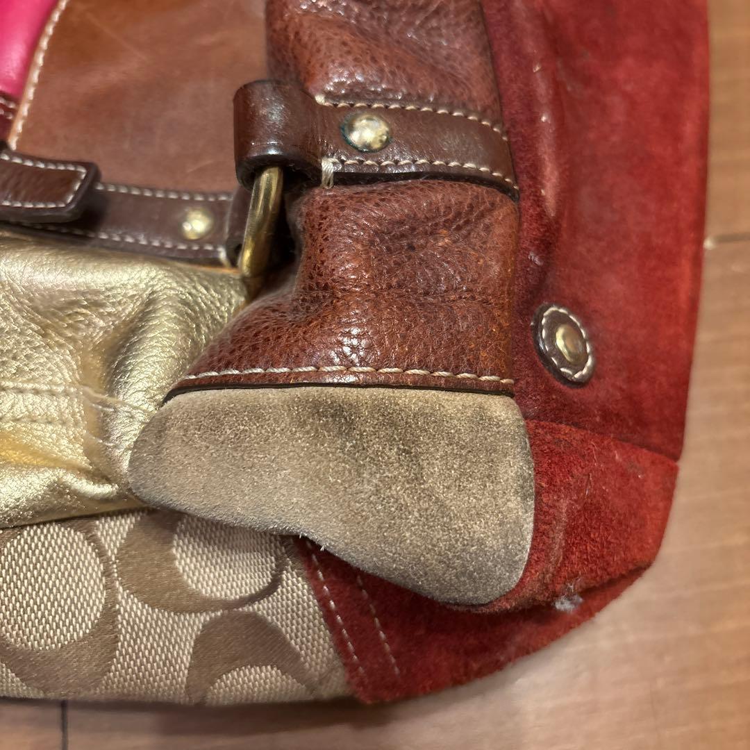 希少⭐︎Coach パッチワーク トートバッグ　異素材