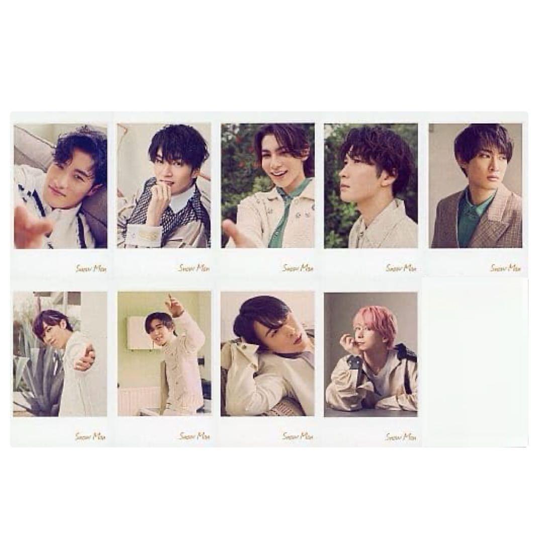 SnowMan チェキ風カードソロ9枚セット「CDオレンジkiss初回盤B」特典