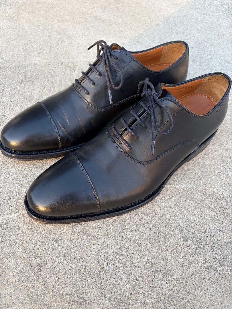 ジャランスリウォヤ 黒 レザー ストレートチップ レザーソール ビジネスシューズ