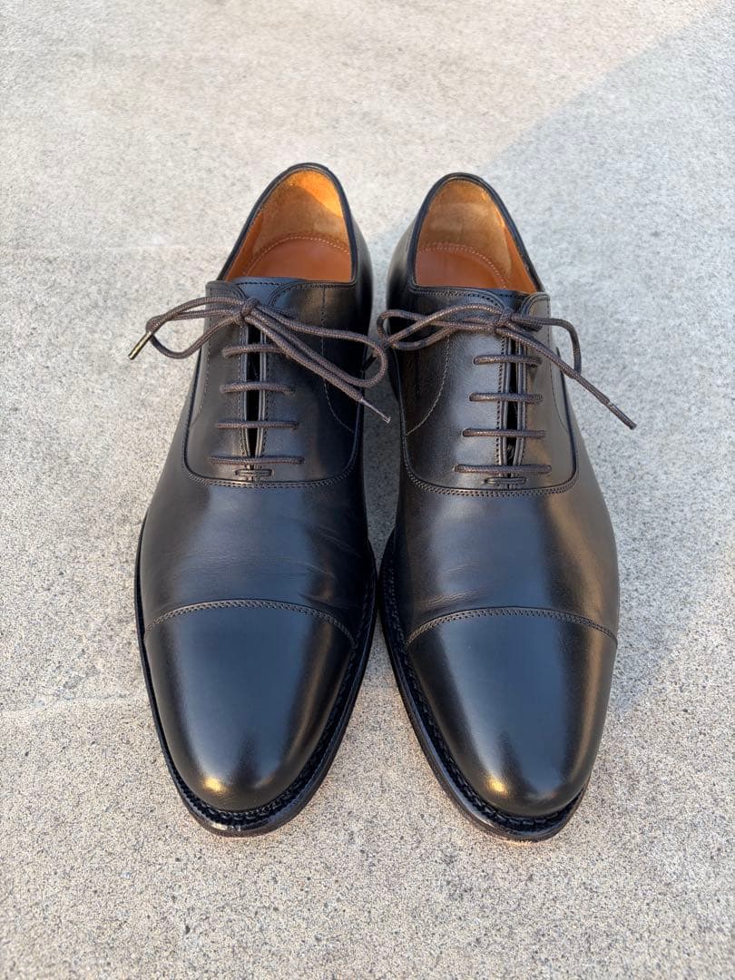 ジャランスリウォヤ 黒 レザー ストレートチップ レザーソール ビジネスシューズ