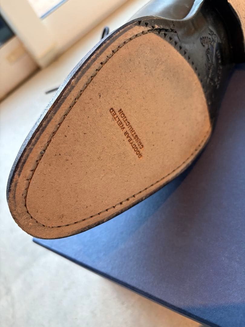 ジャランスリウォヤ 黒 レザー ストレートチップ レザーソール ビジネスシューズ