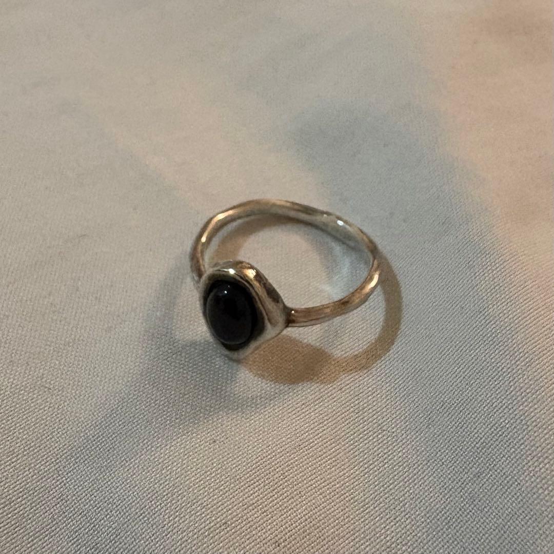 LORO onyx ring silver 13号