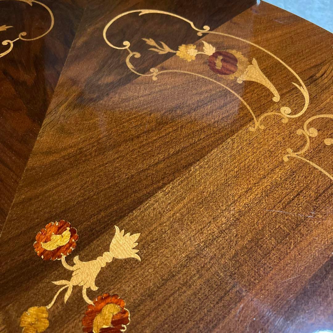 高級✨ 木製 ダイニングテーブル 椅子 セット アンティーク 艶 象嵌