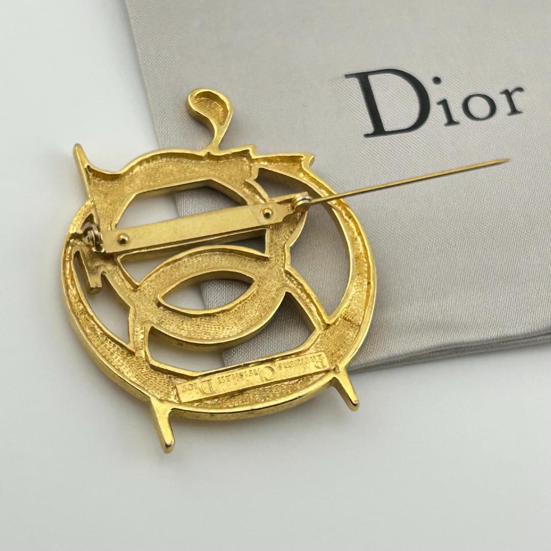 美品】Christian Dior クリスチャンディオール CDロゴ ブローチの通販
