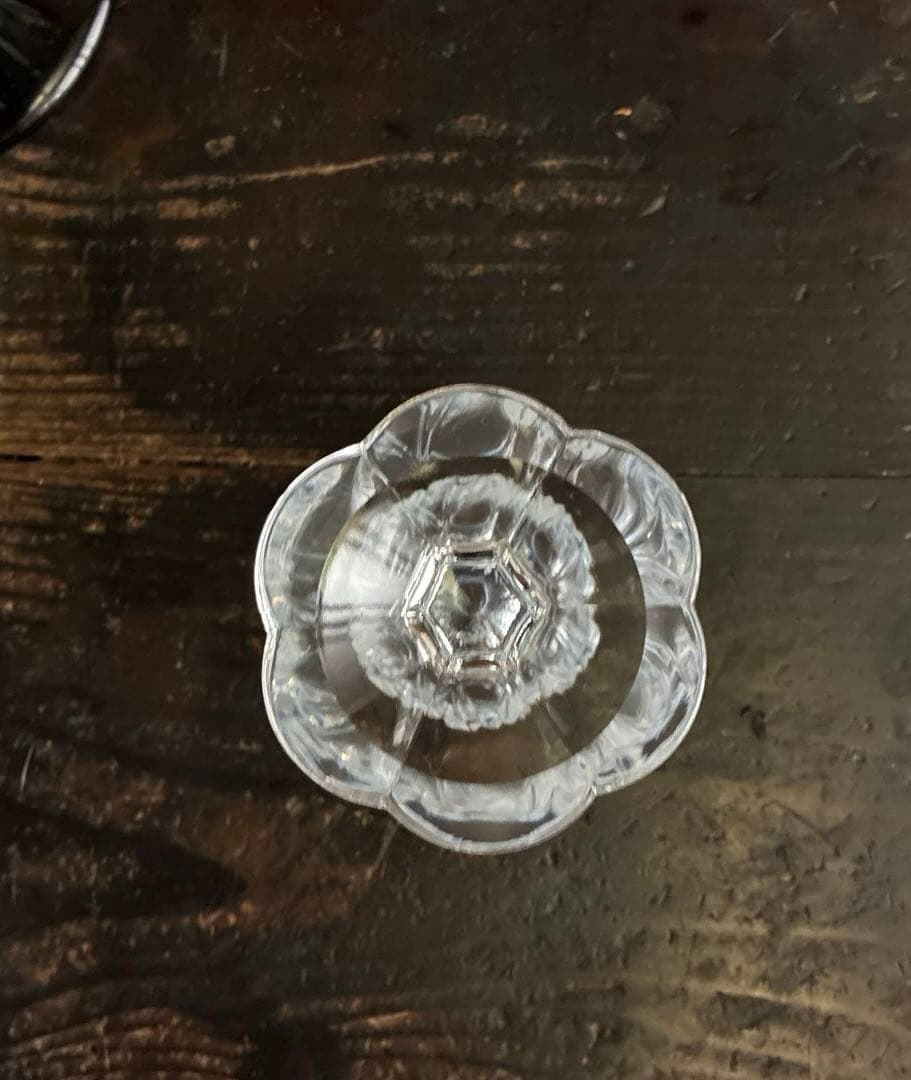 骨董 レトロ 乳白色暈し ハートプレス紋 チューリップ型 パフェグラス