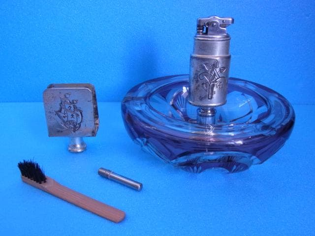 未使用品 和ガラス 切子 煙草セット 三越 戦前 デットストック 昭和