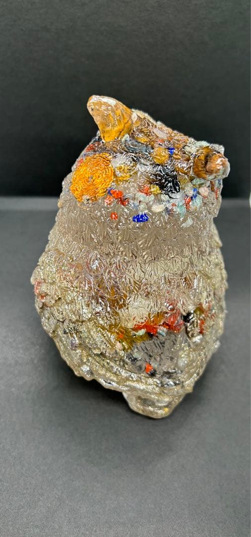 オルゴナイト フクロウ 白蛇の抜け殻 開運 魔除け 金運 家内安全