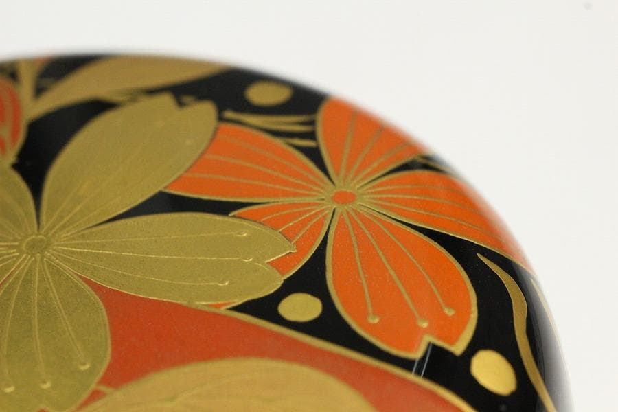 茶道具 花筏蒔絵 乾漆大棗 塗師 奥津一心斎作 共箱 美品(K-LC711