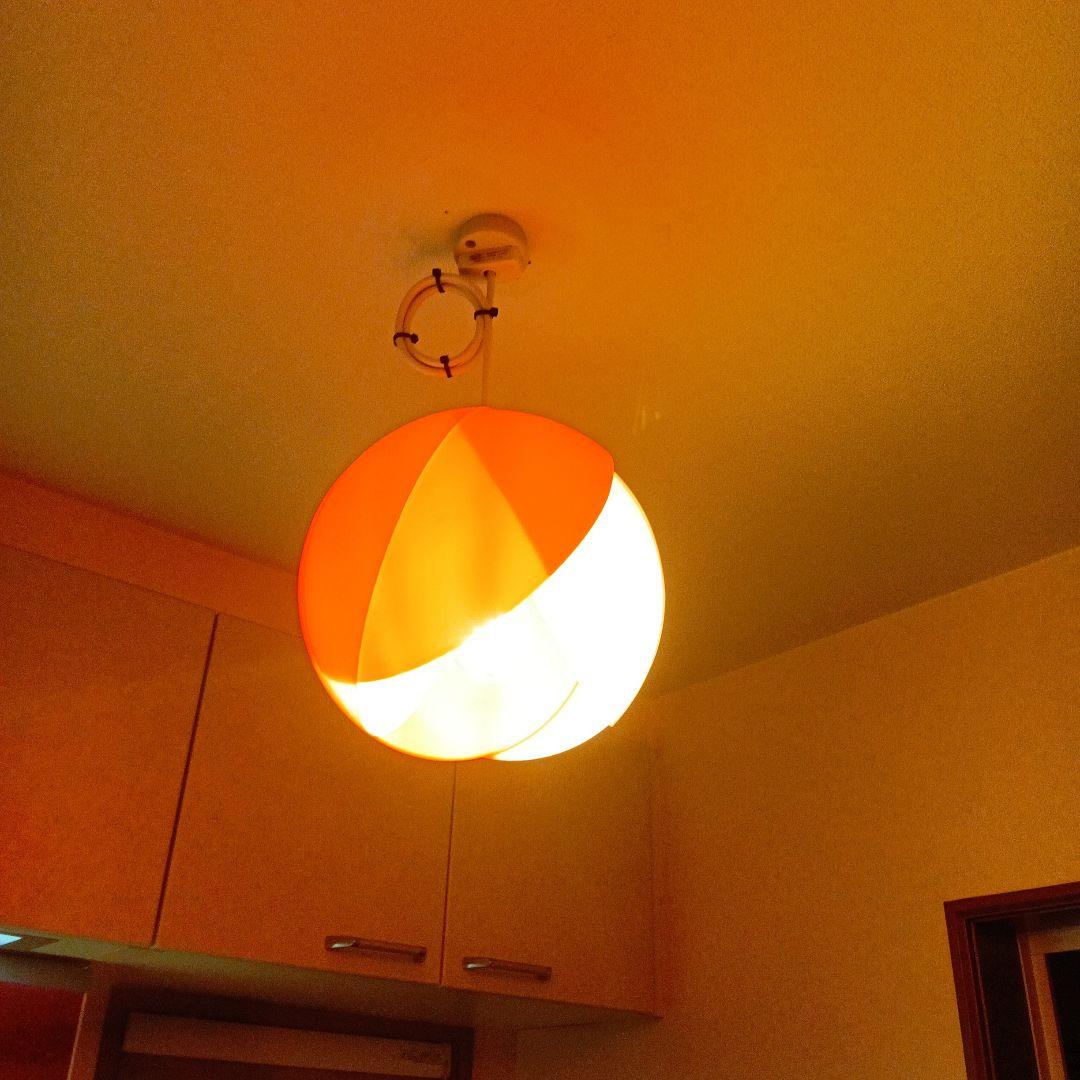 昭和レトロポップ オレンジとホワイトのペンダントライト 松下電工
