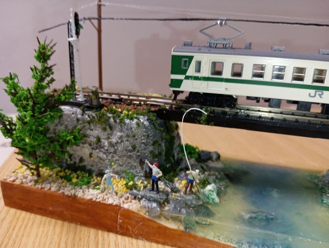 Nゲージ 鉄道模型 ジオラマ　車両付き（その6)