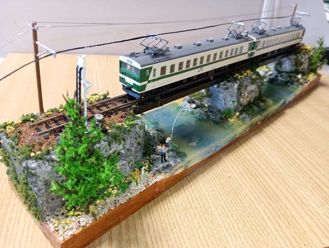 Nゲージ 鉄道模型 ジオラマ　車両付き（その6)