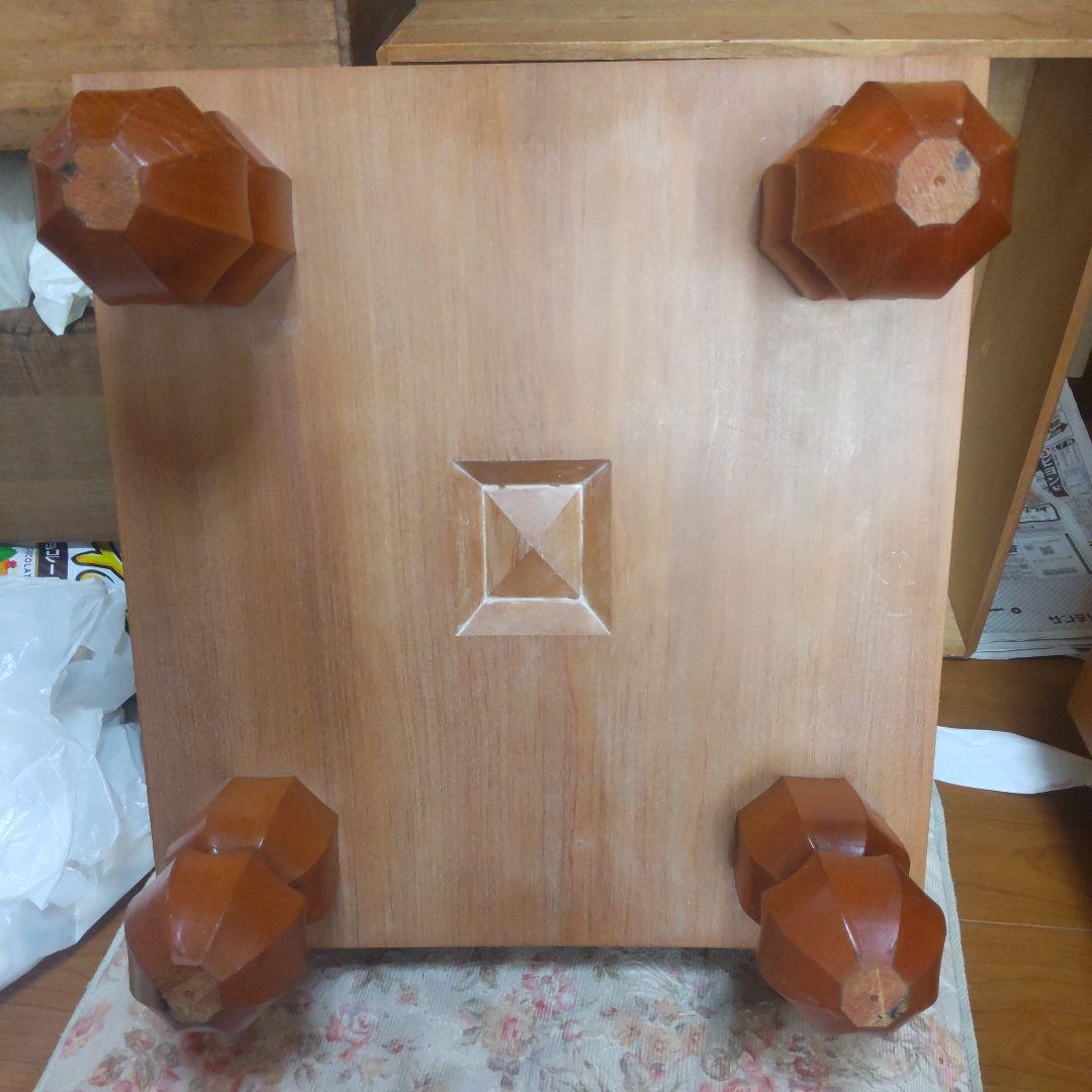 本桂脚付き碁盤六寸盤　木裏板目　桐覆い付き