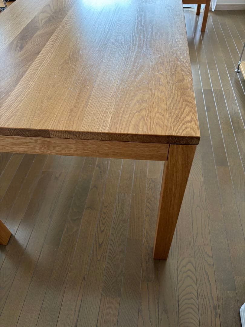 無印良品 無垢材テーブル（オーク材/引き出し付）