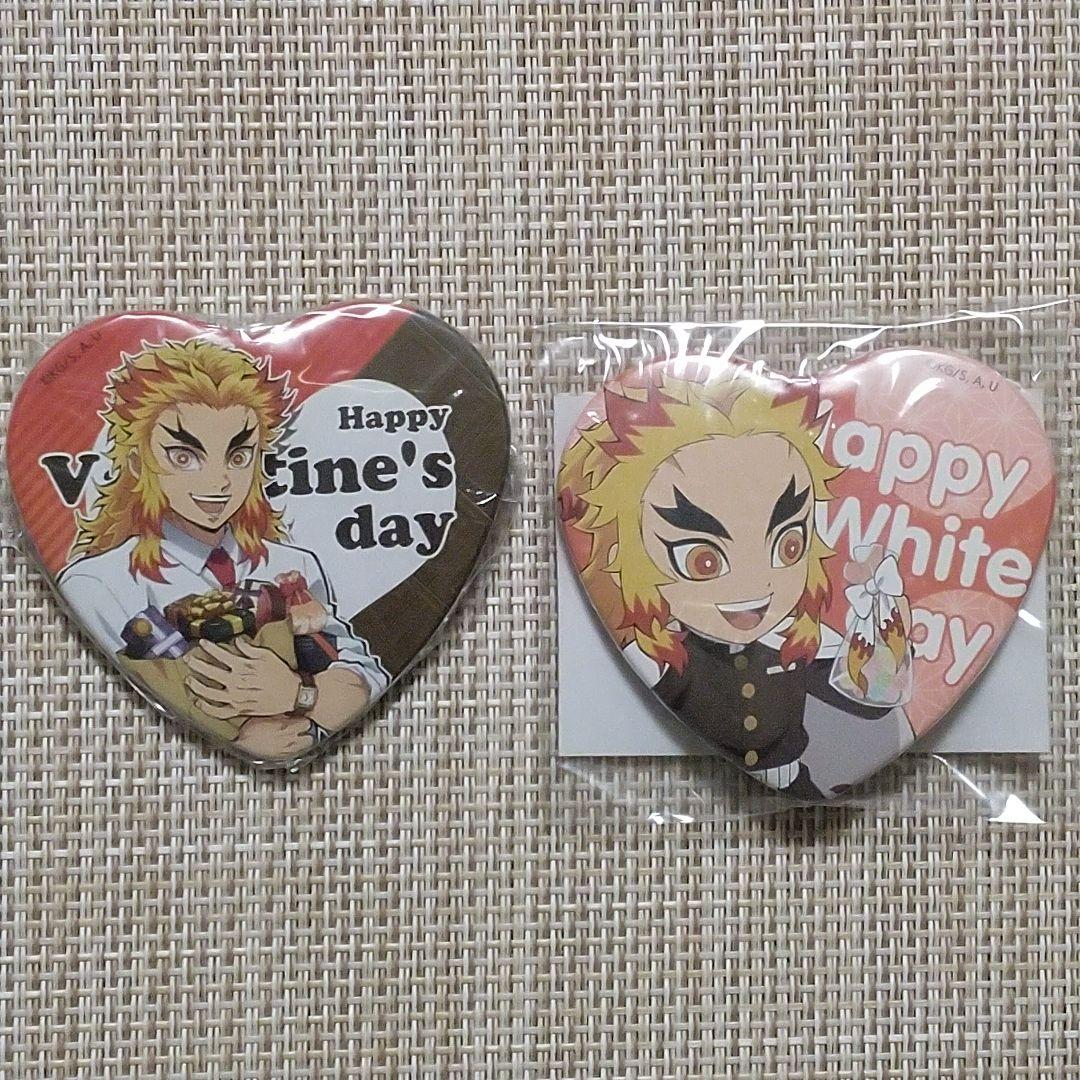 鬼滅の刃 キメツ学園 煉獄杏寿郎 ハート型 缶バッジ バレンタイン