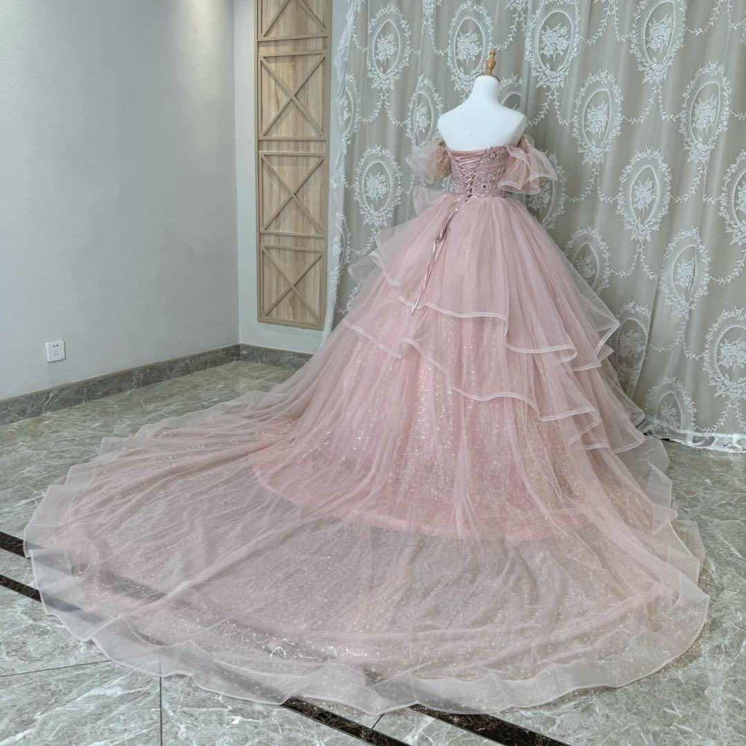 【まるこさん専用】ピンクドレス オフショルダー パニエ付き