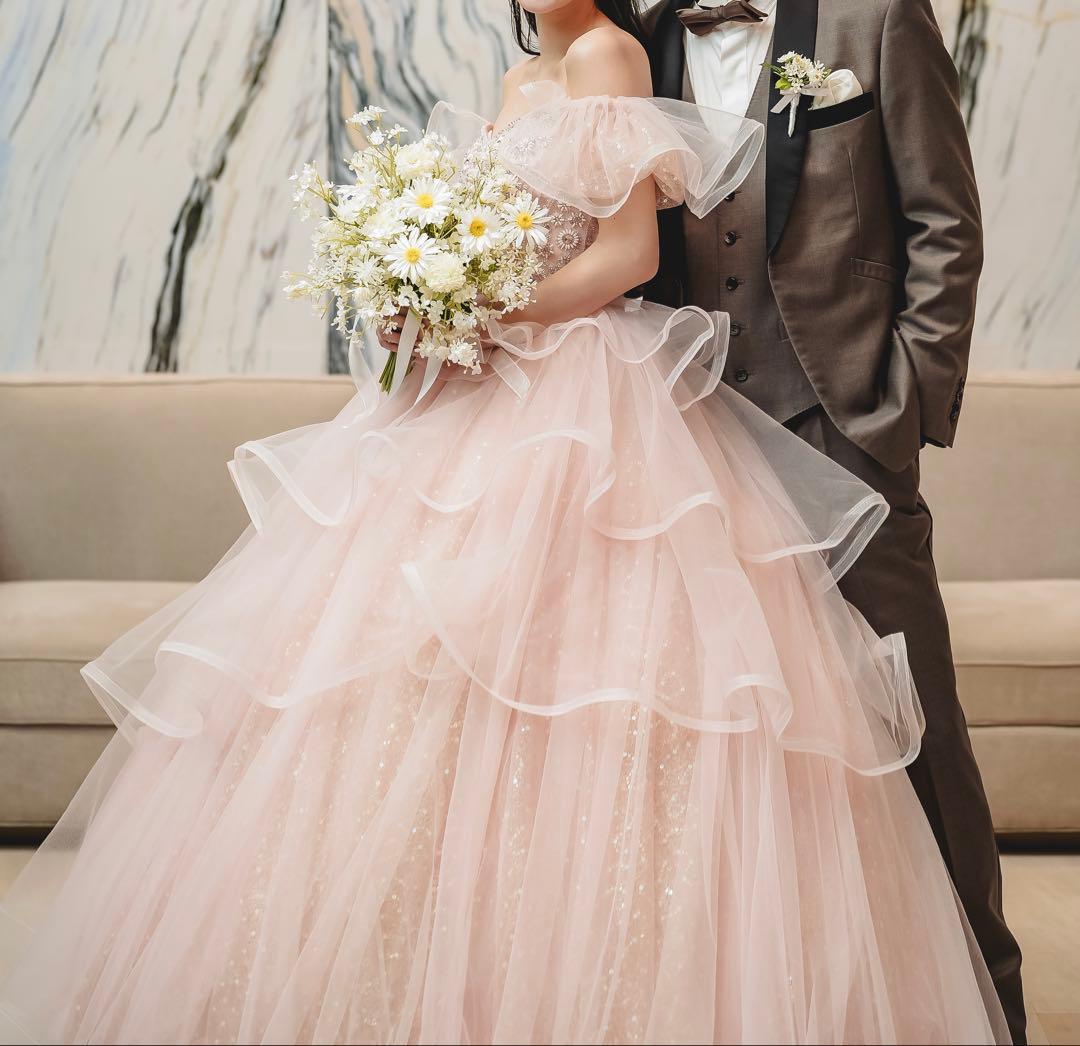 【まるこさん専用】ピンクドレス オフショルダー パニエ付き