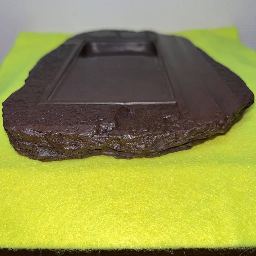 ⭕️赤間硯 古硯 赤間関 デカイ 7寸大 共蓋付き 墨持ち