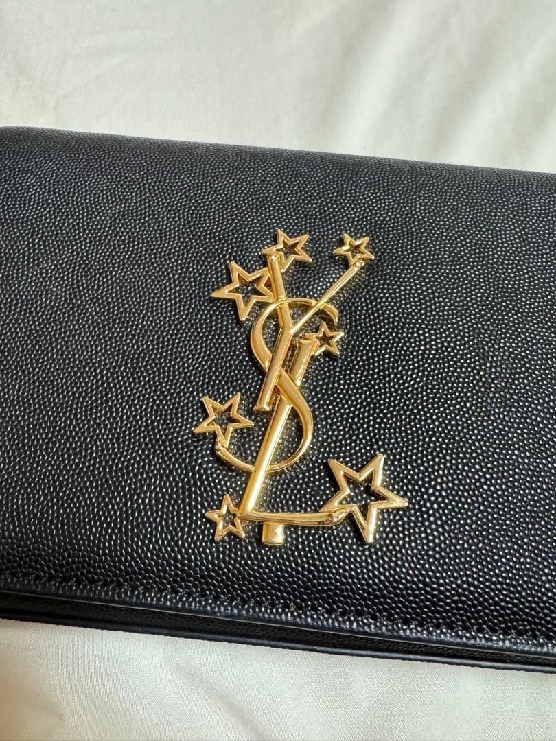 YSL ブラック ショルダーバッグ ゴールドロゴ