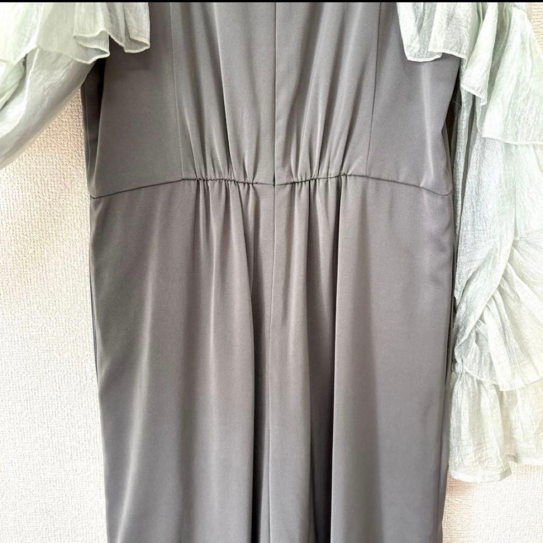 新作✨ドリードール シアーフリルパンツ パーティードレス オールインワン 緑 M