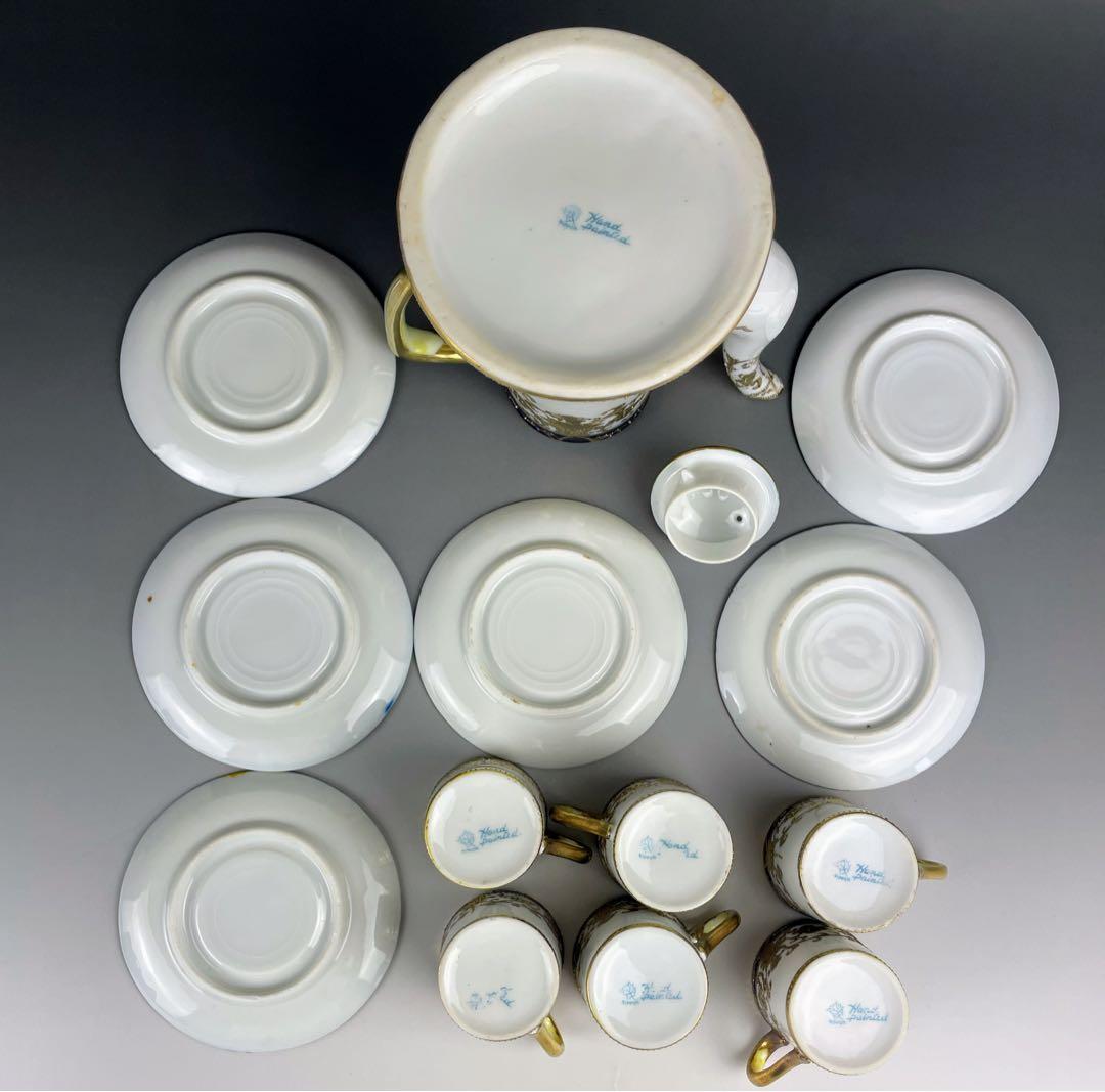 希少】オールノリタケ デミタスセット ティーポット カップ ソーサー6