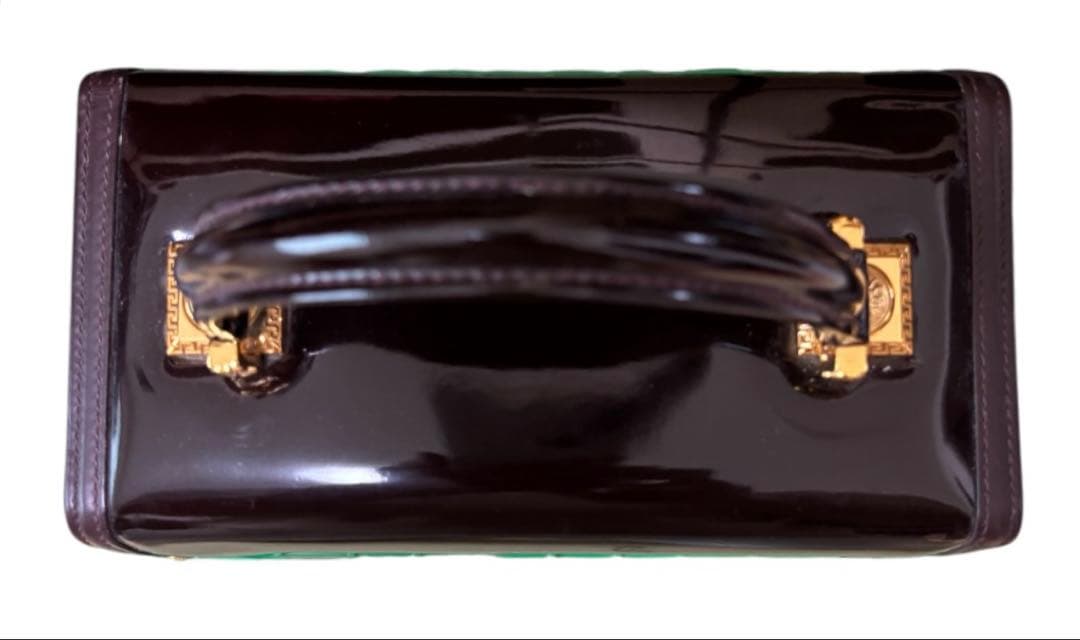 【VERSACE ヴェルサーチ】極希少品！ハンドバッグ サンバーストロゴ 美品！