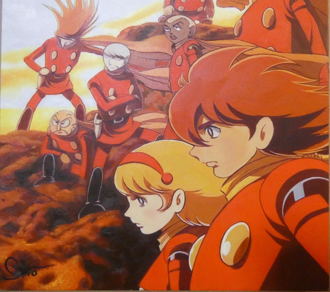 絵画　石ノ森章太郎「人物」 サイン F8サイズ額装済み 肉筆手描き