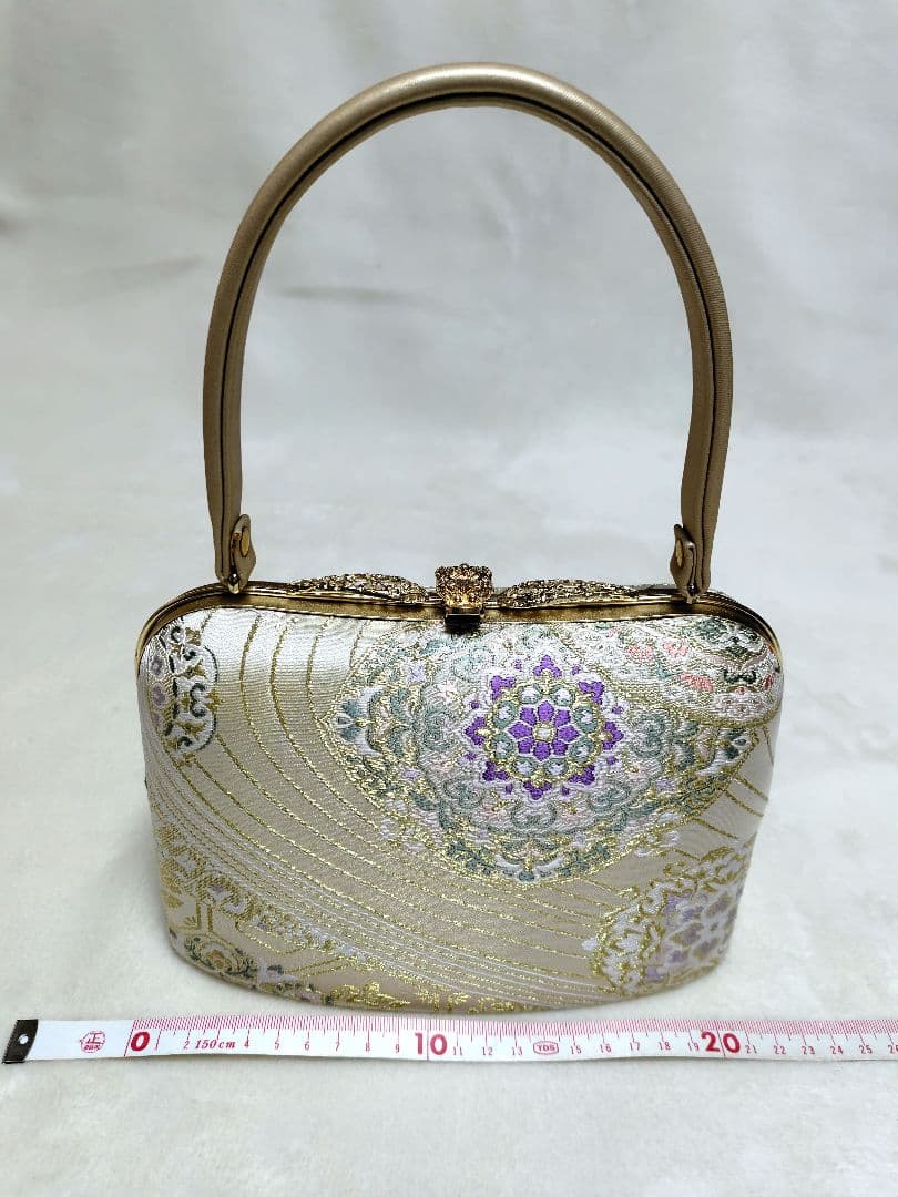 和装用バッグ 金色 花柄（礼装用）