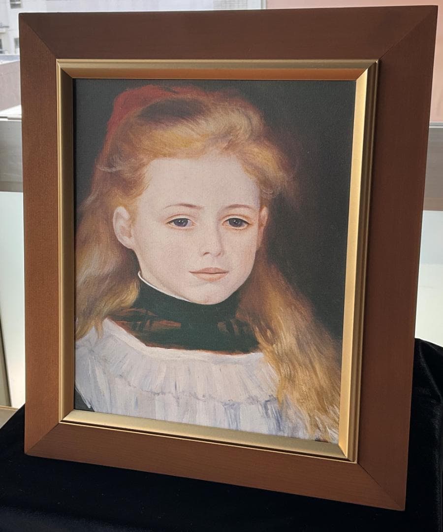 ルノワール　「白いエプロンの少女」額付きF3