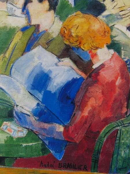 アンドレ・ブラジリエ、カフェ、希少画集の一頁、 新品高級額装付