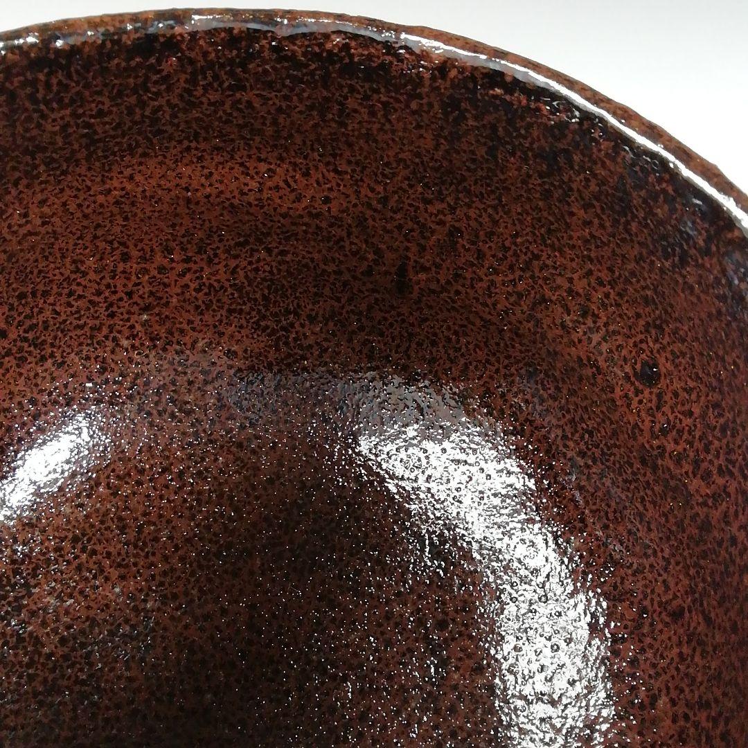 T775 茶碗 『朱釉 黒茶碗』『佐々木昭楽 造』 共箱 抹茶碗 茶道具