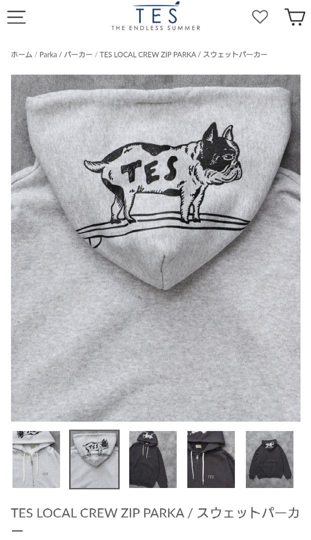 トップス LOCAL CREW ZIP PARKA THE ENDRESS SUMMER