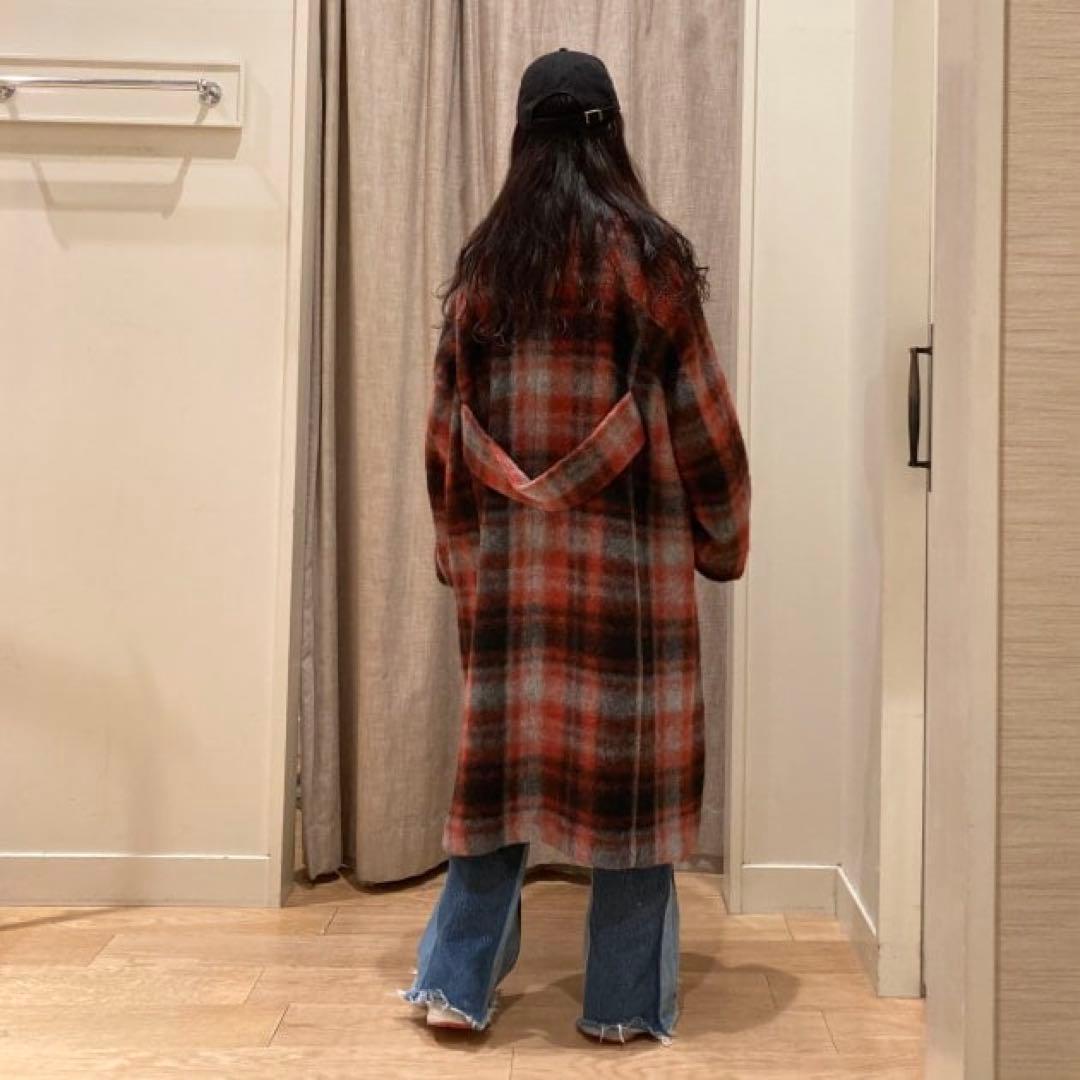 BEAMS BOY / スライバー タータンチェック オレンジ